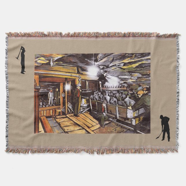 Coal Miner's Throw Blanket (Front)