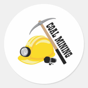 Coal Mining Classic Round Sticker