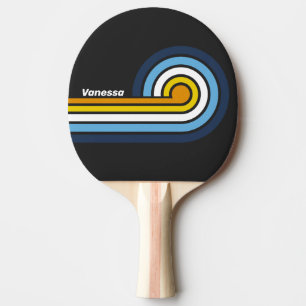 Coal Nightfall Curl Stripes with Name Ping Pong Paddle