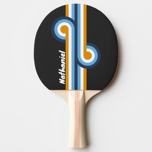 Coal Nightfall Stripe Loop with Name Ping Pong Paddle (Front)