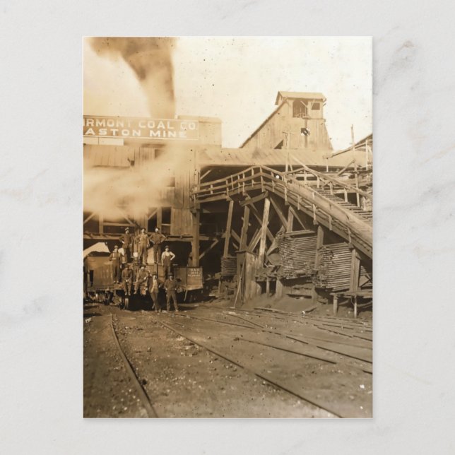 Coal tipple at Gaston mine Postcard (Front)