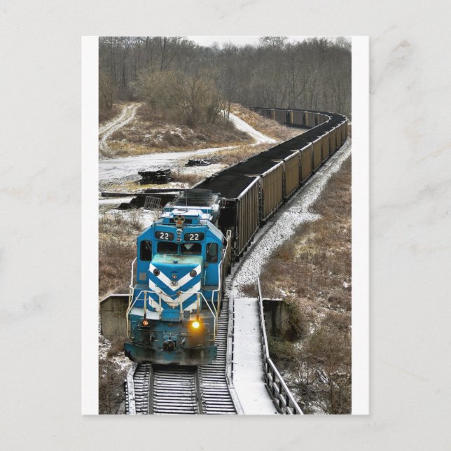 Coal Train in Winter Postcard (Front)