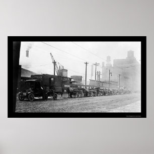 Coal Wagons in Chicago, IL 1909 Poster