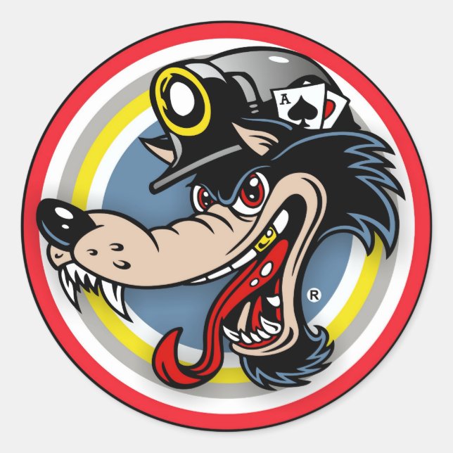 COAL WOLF CLASSIC ROUND STICKER (Front)