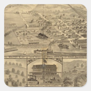 Coal works of Joseph Walton Square Sticker