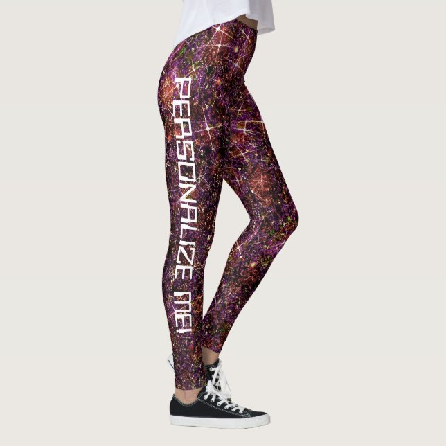 Coalescing Quarks Subatomic Galaxy Glitter CUSTOM Leggings (Right)