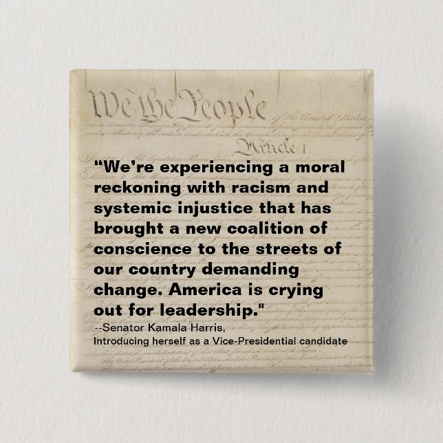 Coalition of Conscience We the People Kamala 15 Cm Square Badge (Front)