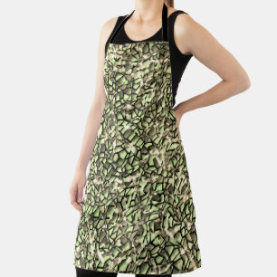 Coarse greenish sepia mosaic layers and sparkles apron