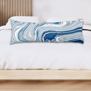 coast beach nautical waves watercolor blue swirls body cushion