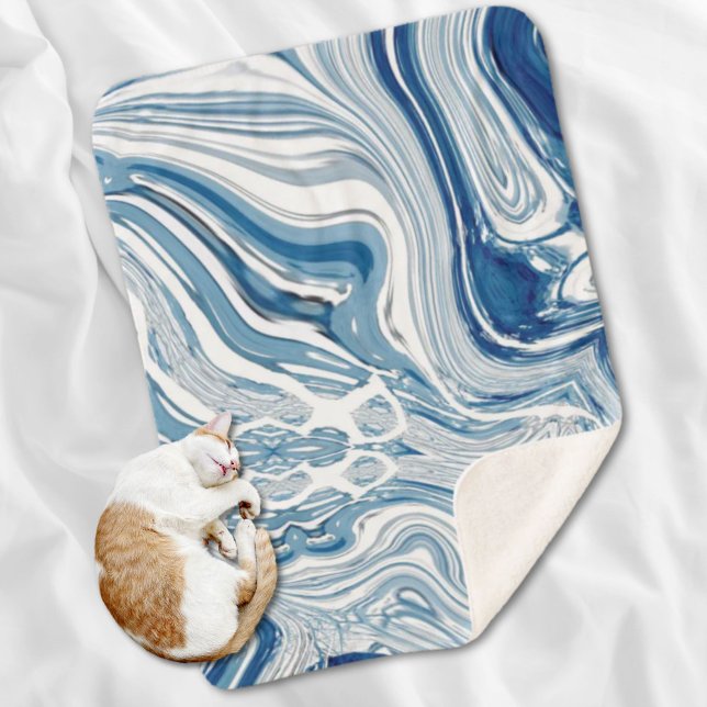 coast beach nautical waves watercolor blue swirls sherpa blanket (coast beach nautical waves watercolor blue swirls sherpa blanket)