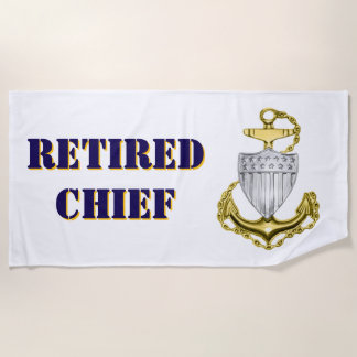 Coast Guard Chief Retired Beach Towel