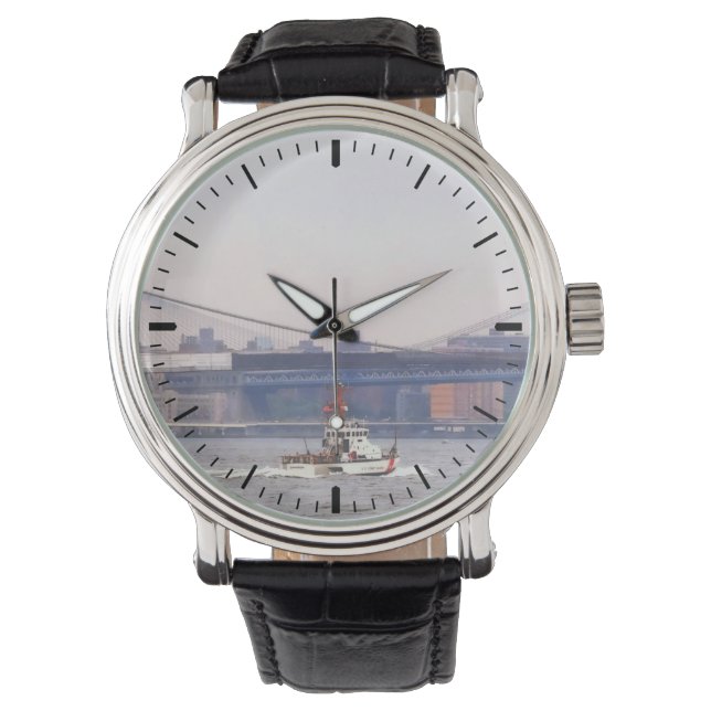 Coast Guard Cutter Near Brooklyn Bridge Watch (Front)