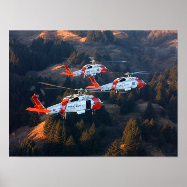 Coast Guard MH-60 Jayhawk Helicopters Poster (Front)