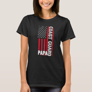 Coast Guard Papa American Flag Father's Day T-Shirt