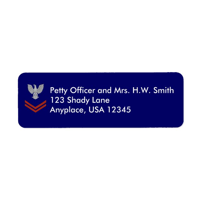 Coast Guard PO2 Return Address Label (Front)