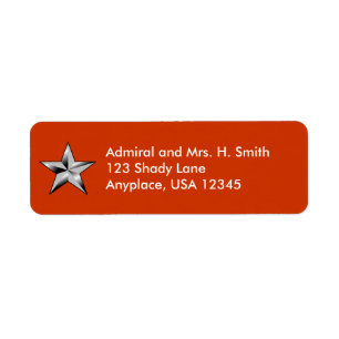 Coast Guard Rear Admiral Return Address Label