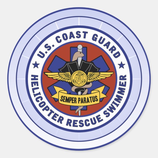 Coast Guard Rescue Swimmer Classic Round Sticker (Front)