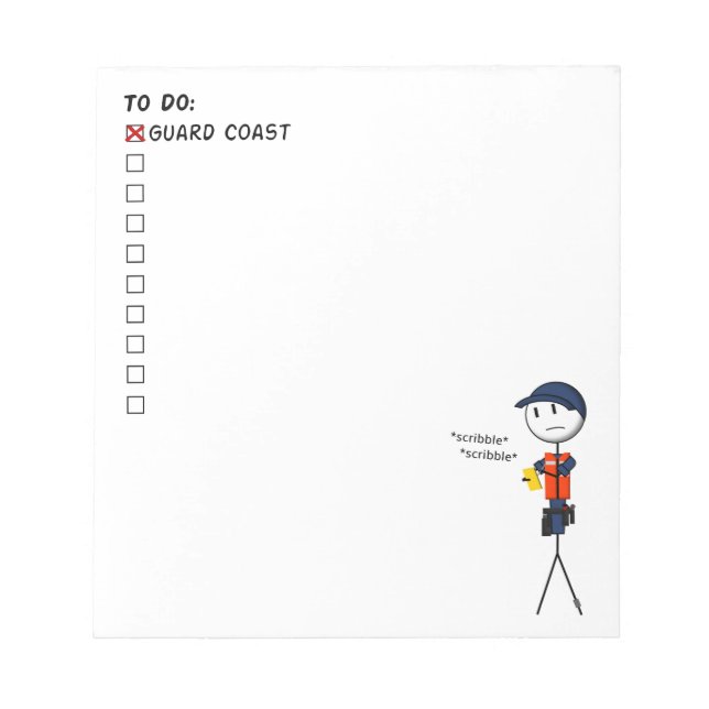 Coast Guard To-Do List Notepad (Front)