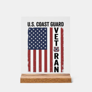 Coast Guard Veteran Flag Vintage Vector Design_1 Acrylic Sign