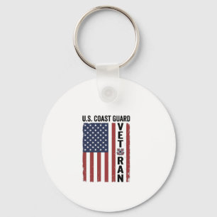 Coast Guard Veteran Flag Vintage Vector Design_1 Key Ring