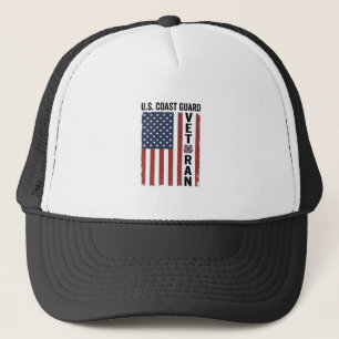 Coast Guard Veteran Flag Vintage Vector Design_1 Trucker Hat