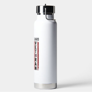 Coast Guard Veteran Flag Vintage Vector Design_1 Water Bottle