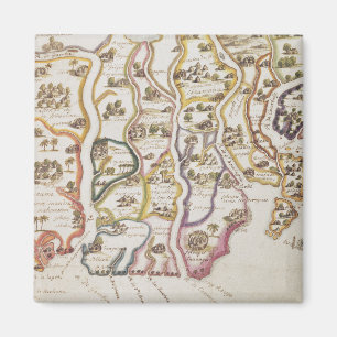 Coast of Africa and the River Gambia 1622 Magnet