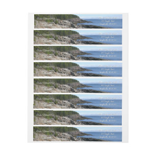 Coast of Bar Island at Acadia National Park Wrap Around Label