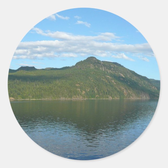 Coast of British Columbia in Scenic Canada Classic Round Sticker (Front)