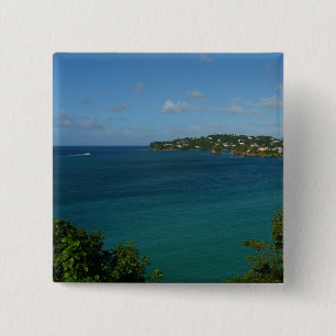 Coast of St. Lucia Caribbean Vacation Photo 15 Cm Square Badge