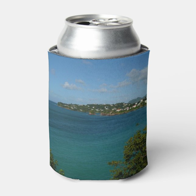 Coast of St. Lucia Caribbean Vacation Photo Can Cooler (Can Front)