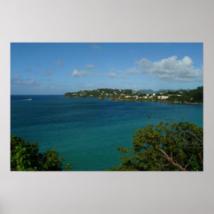 Coast of St. Lucia Caribbean Vacation Photo Poster