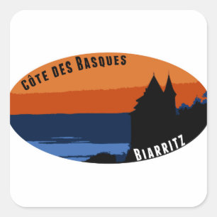 Coast of the Biarritz Basques Square Sticker