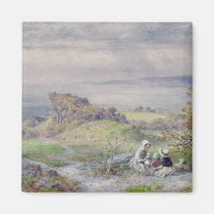 Coast Scene with Children in the Foreground Magnet
