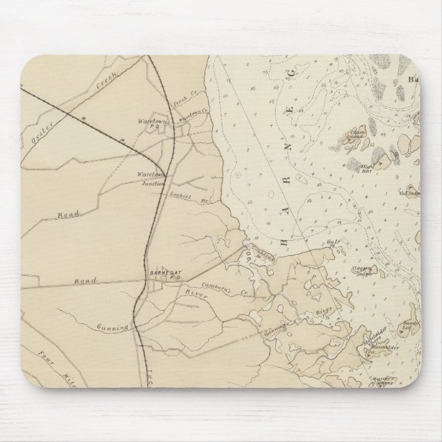 Coast section Barnegat Bay to Tuckerton Chart Map Mouse Pad (Front)