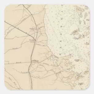 Coast section Barnegat Bay to Tuckerton Chart Map Square Sticker