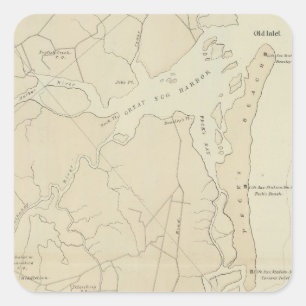 Coast section no 5 Absecon Beach to Sea Island Square Sticker
