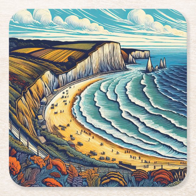 Coast Square Paper Coaster (Front)
