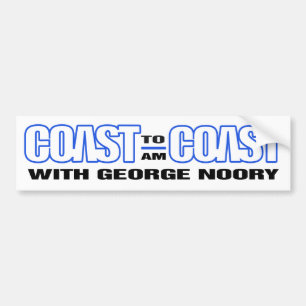 Coast To Coast AM Bumber Sticker (White w/ Blue)