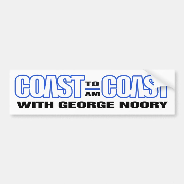 Coast To Coast AM Bumber Sticker (White w/ Blue) (Front)