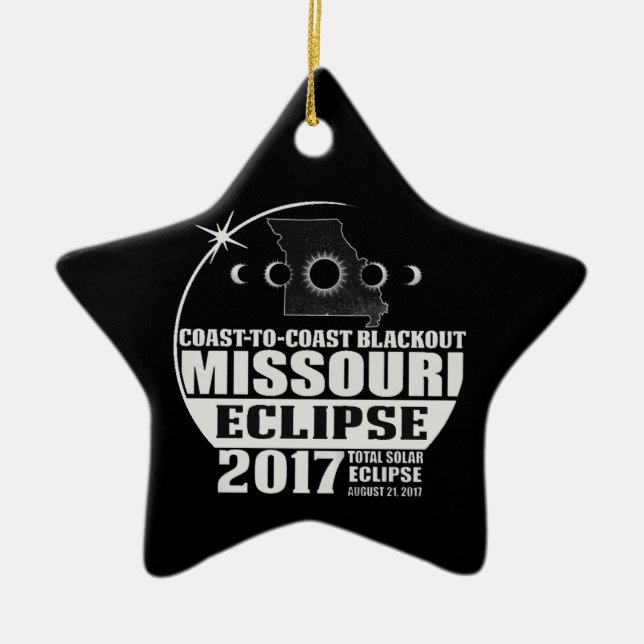 Coast to Coast Missouri Eclipse 2017 Ceramic Tree Decoration (Front)