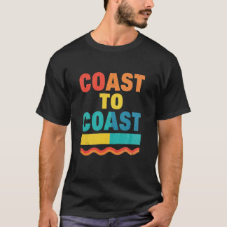 Coast To Coast Retro Sunset Typography T-Shirt
