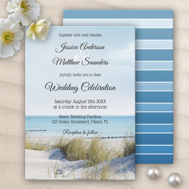 Coast with Dunes Beach Wedding Invitation (Creator Uploaded)