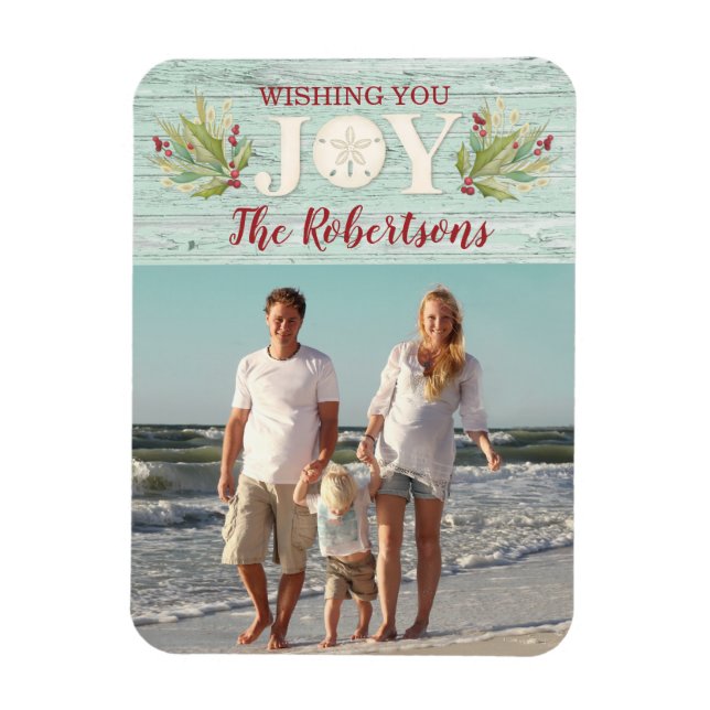Coasta Beach Christmas Photo Magnet (Vertical)