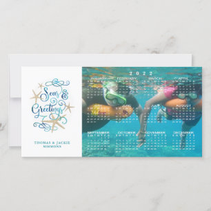 Coastal 2022 Calendar Tropical SEAS and GREETINGS Holiday Card