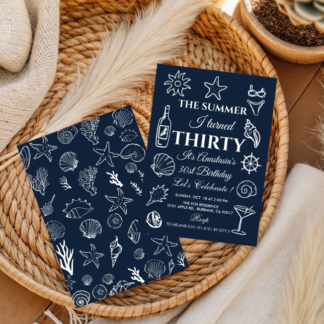 Coastal 30th Birthday  Beach Party, Ocean Theme Invitation (Creator Uploaded)