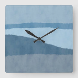 Coastal Abstract Shades of Blue Wall Clock
