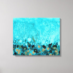 Coastal Abstract Turquoise 16x20 Canvas Print
