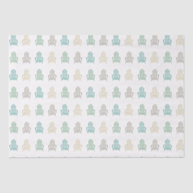 Coastal Adirondack Chairs Lake House Beach House Tissue Paper (Front)