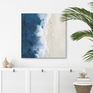Coastal Aerial Beach Sand Canvas Print